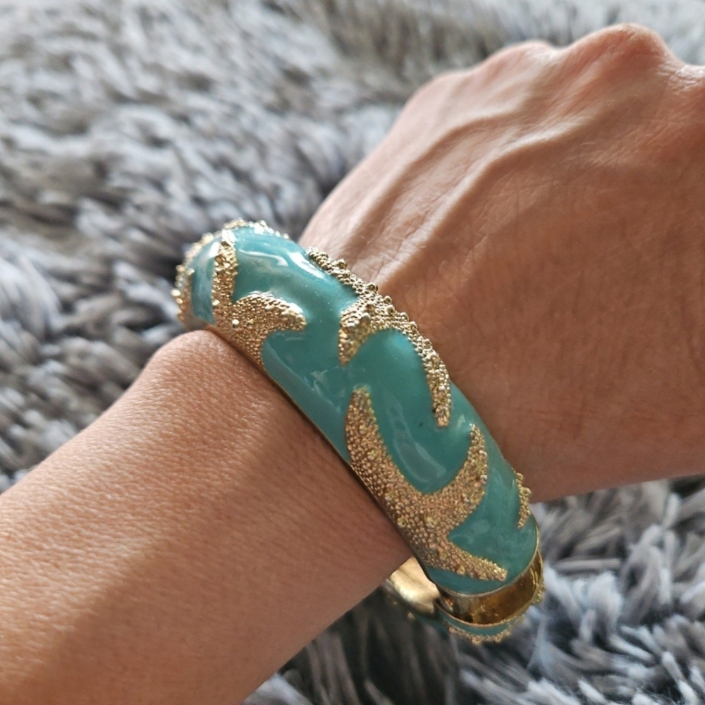 Amrita Singh Blue and Gold Bangle Bracelet